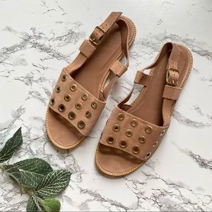 J. CREW Slingback Grommet Sandals Blush Pink Women Size 8.5